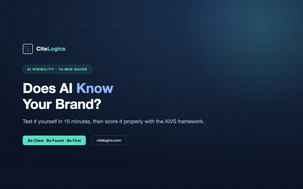 How to Check Whether AI Knows Your Brand — 15-Minute Guide + AIVS Score