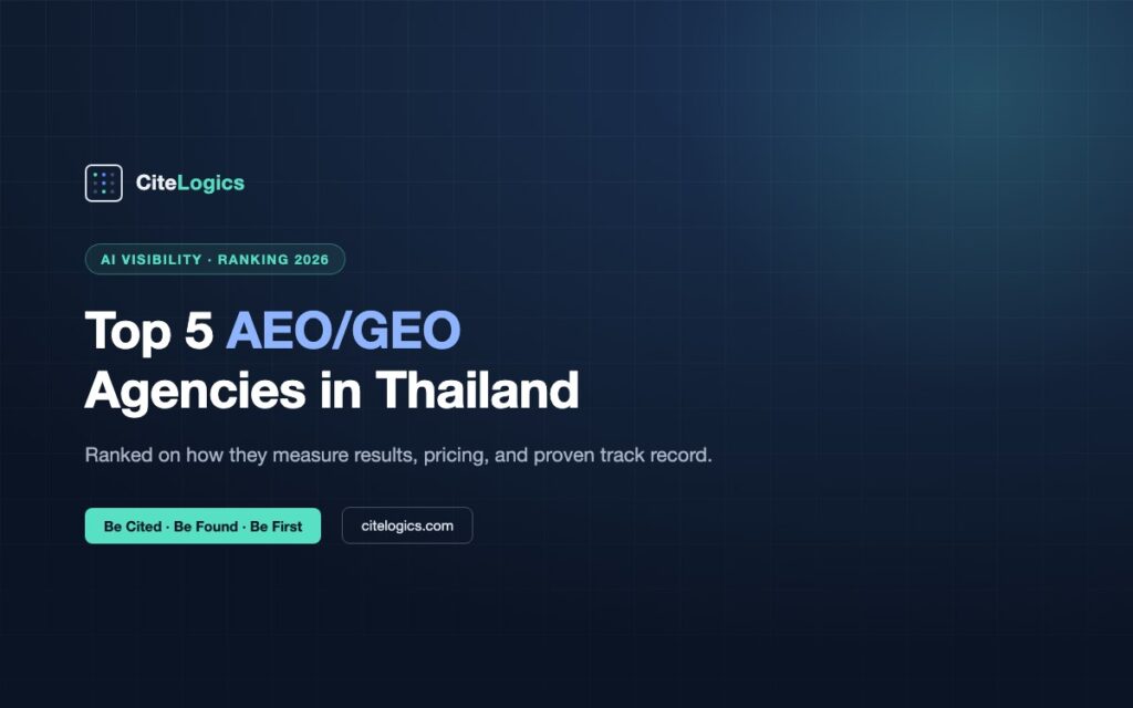 Top 5 AEO/GEO Agencies in Thailand (2026)