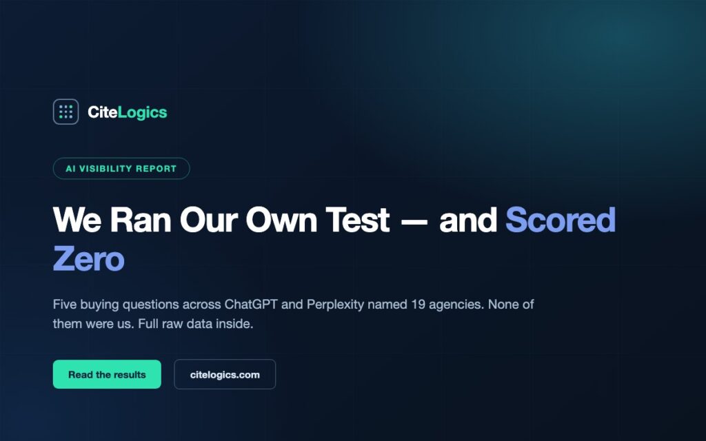 We Tested Whether AI Recommends Us — It Named 19 Agencies and None Were Us