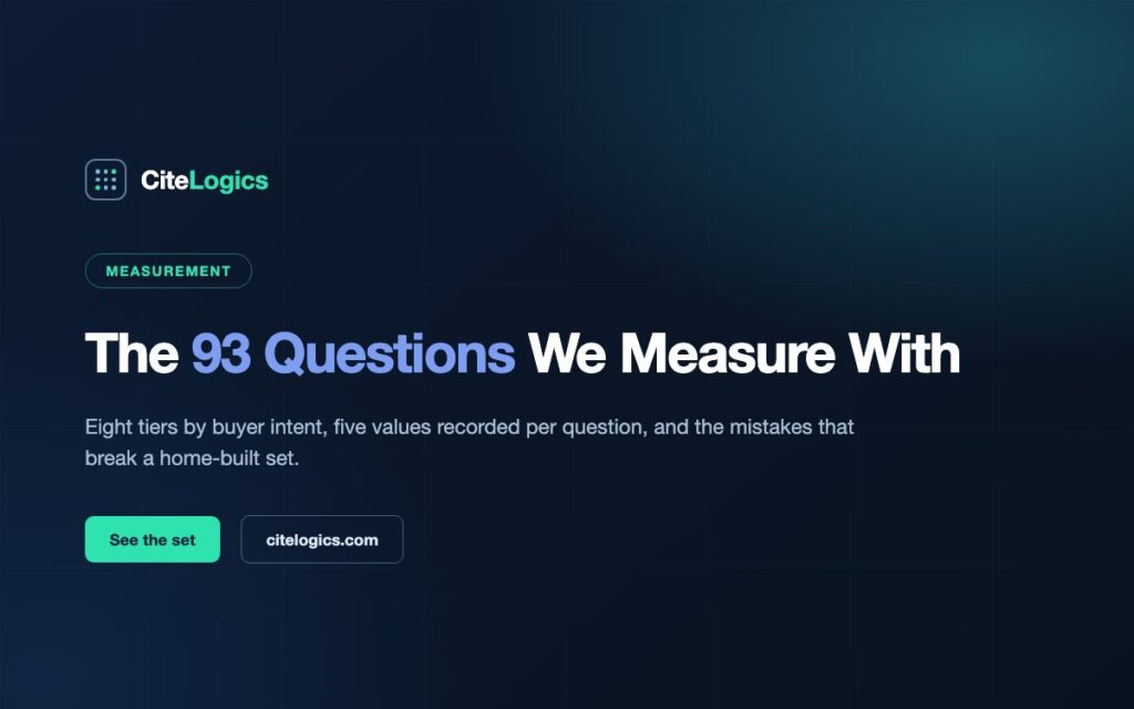 The 93-Question Set We Use to Measure AI Visibility — Published in Full