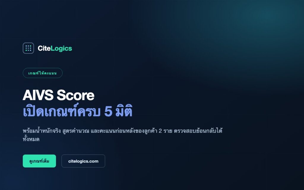 AIVS Score คืออะไร — เปิดเกณฑ์ให้คะแนนครบ 5 มิติ พร้อมน้ำหนักจริง