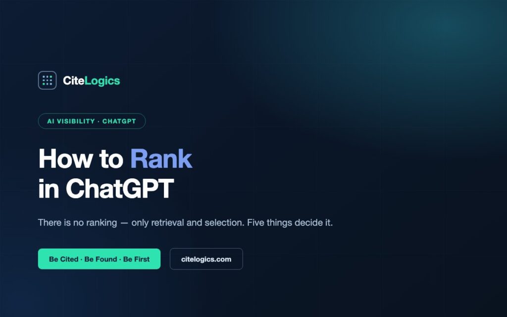 How to Rank in ChatGPT — 5 Things That Decide Whether You Get Cited