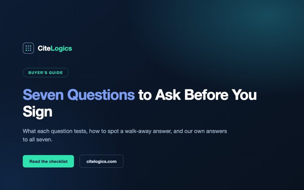 Seven Questions to Ask Before Signing With an AI Visibility Agency