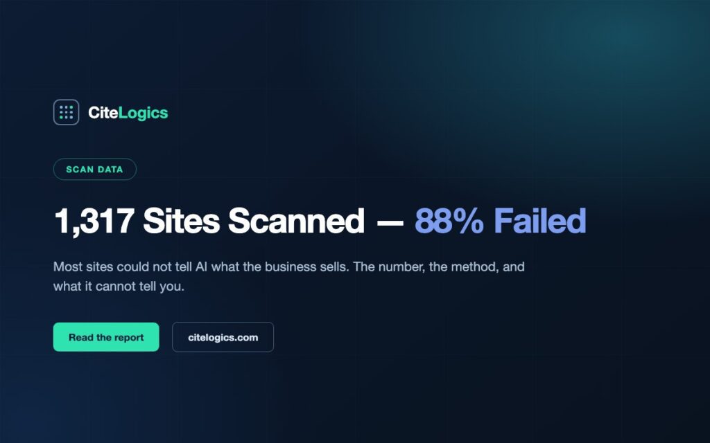 1,317 Websites Scanned — 88% Could Not Tell AI What They Sell